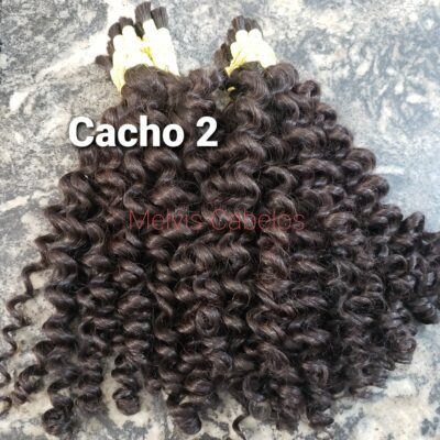 Cabelo humano castanho cacheado permanentado 50CM (cacho 2) 100gr