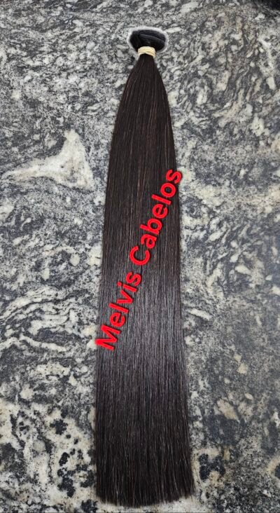 Cabelo Humano Castanho Liso 47cm - Na Tela - 50 Gr