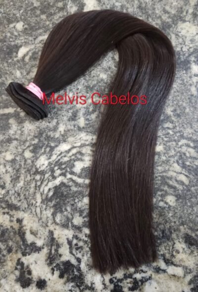 Cabelo Humano Castanho Liso 47cm - Na Tela - 100gr