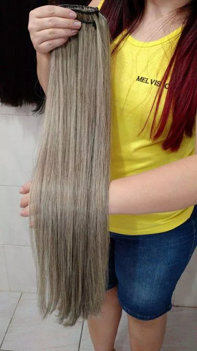 Aplique Tic Tac Cabelo Humano Mesclado 2  - 47cm - 120Gr