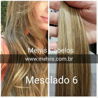 Cabelo Humano Mesclado 6 - 60cm 100 gramas na Fita Adesiva Método Invisível
