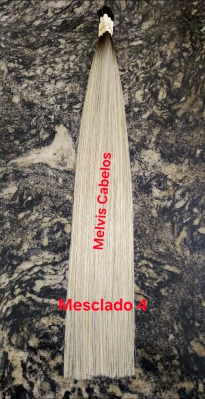 Cabelo Humano Mesclado 4 Liso com raiz Castanho 65cm - 100Gr