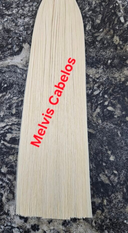 Cabelo Humano Loiro Clarissimo -  Liso 65cm - Na Tela - 100gr