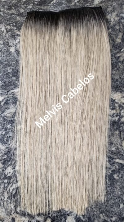 Cabelo Humano Mesclado 3 com raiz esfumada -  Liso 55cm - Na Tela - 100gr