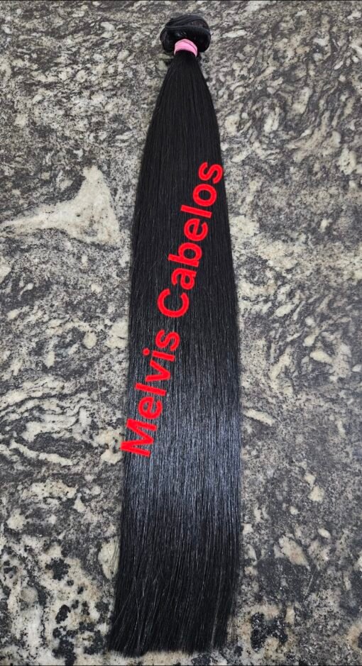 Cabelo Humano Preto Tingido Liso 60cm - Na Tela - 150 Gr