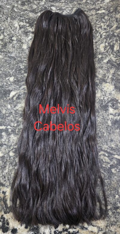 Cabelo Humano Castanho Leve Ondulação 60cm - Na Tela para Ponto Americano - 180gr