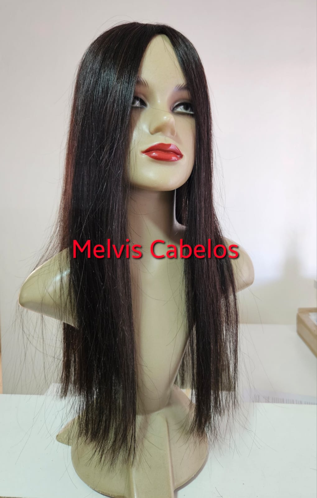 Topo 9 x 11 – Cabelo Humano Castanho Liso – 50cm | Melvis Cabelos