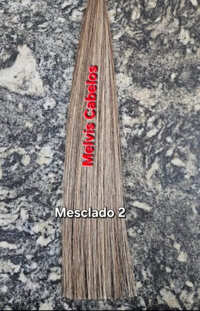 Cabelo Humano Mesclado 2 Liso -  60cm - Na Fita Adesiva Invisível Costurado - 150 Gr