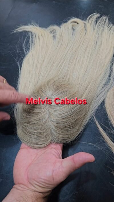 Topo 10cm x 13cm - Cabelo Humano Mesclado - 45cm