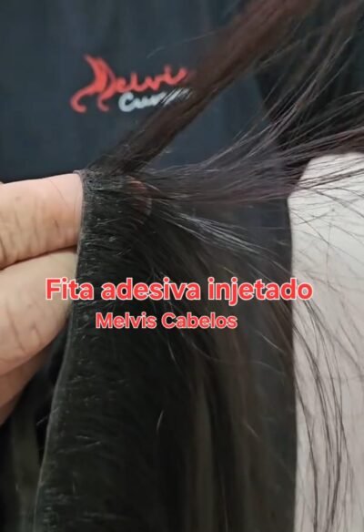 Cabelo Humano Castanho Médio Liso 60cm - Fita Adesiva Injetado - 100gr