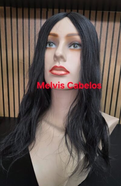 Topo 13 x 18 - Cabelo Humano Castanho Castanho Lev Ondulado - 45cm