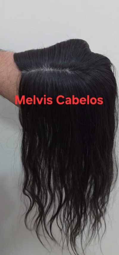 Topo 5 x 14 - Cabelo Humano Castanho - 45cm