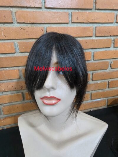 Franja Injetada com Tic Tac - Cabelo Humano Castanho Médio 20 a 25cm  - 1 Unid. -